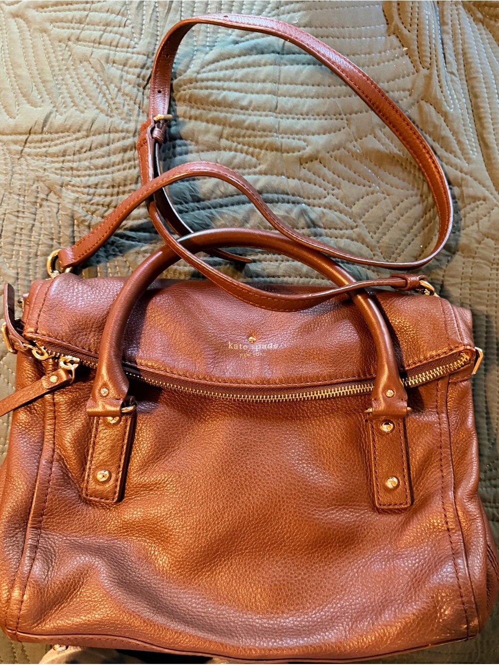 Kate Spade cobble hill small Leslie Brown Leather Satchel Shoulder Bag